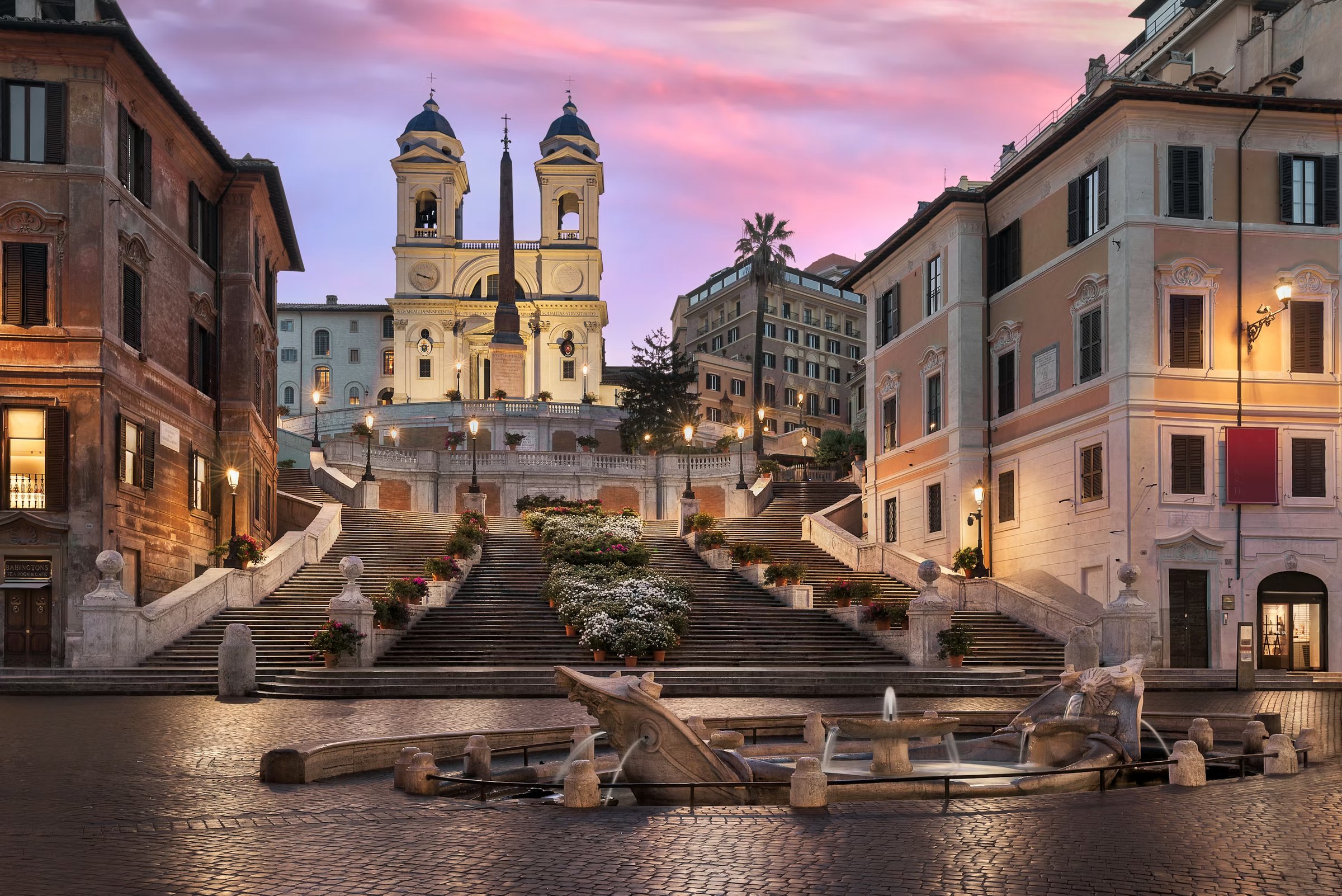 Piazza di Spagna with azaleas, Rome · Studio Calesini, Via della Croce 77
